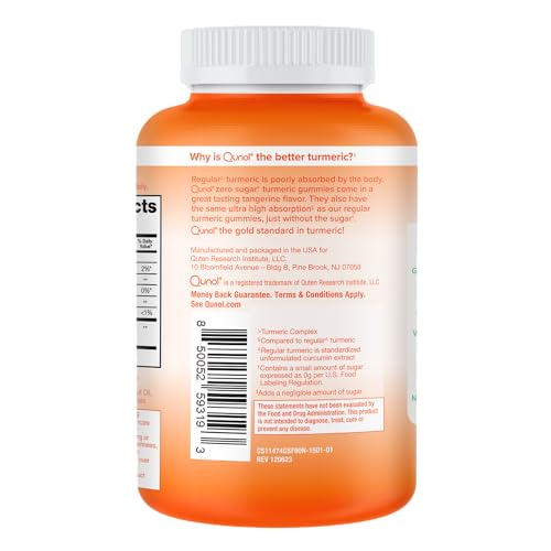 Qunol Turmeric Gummies bottle pour demonstrates quick, convenient serving.