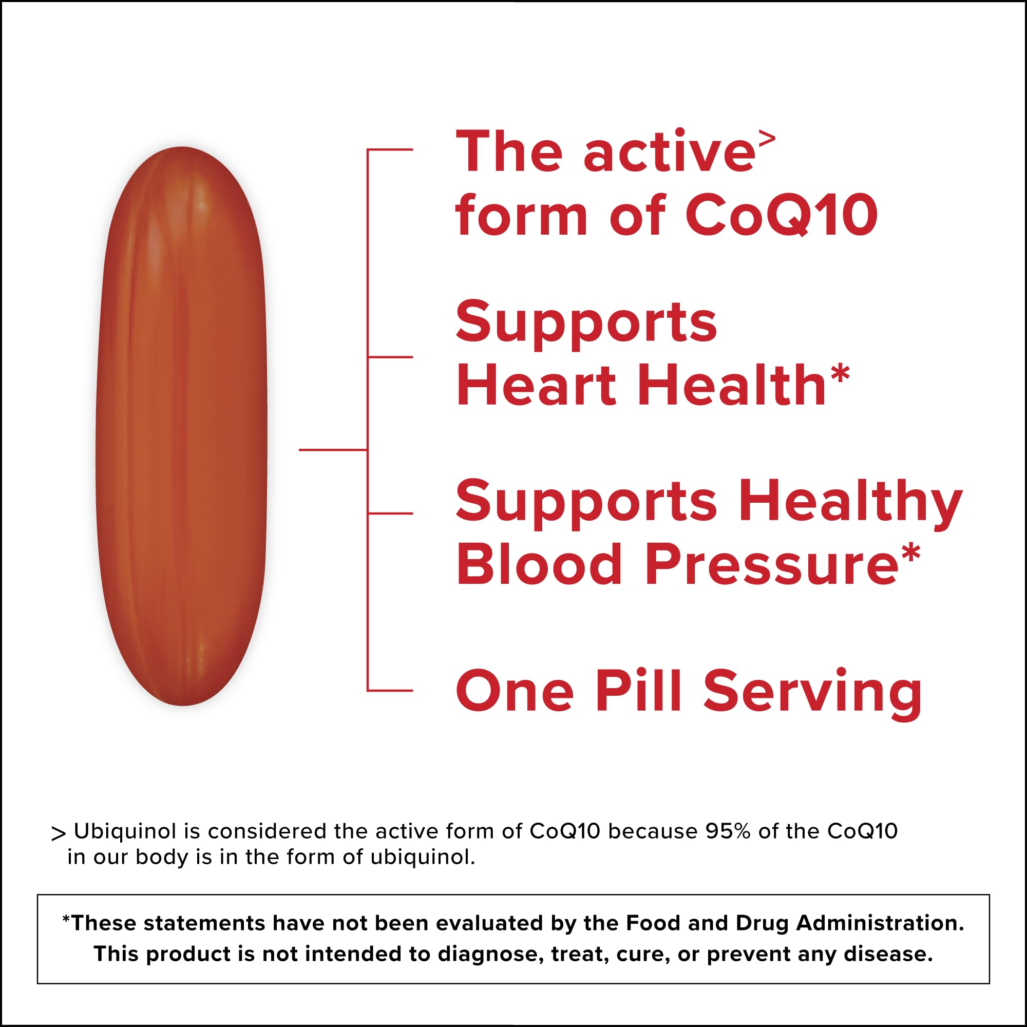 Closeup of Qunol ubiquinol 200 mg softgels for absorption benefits.
