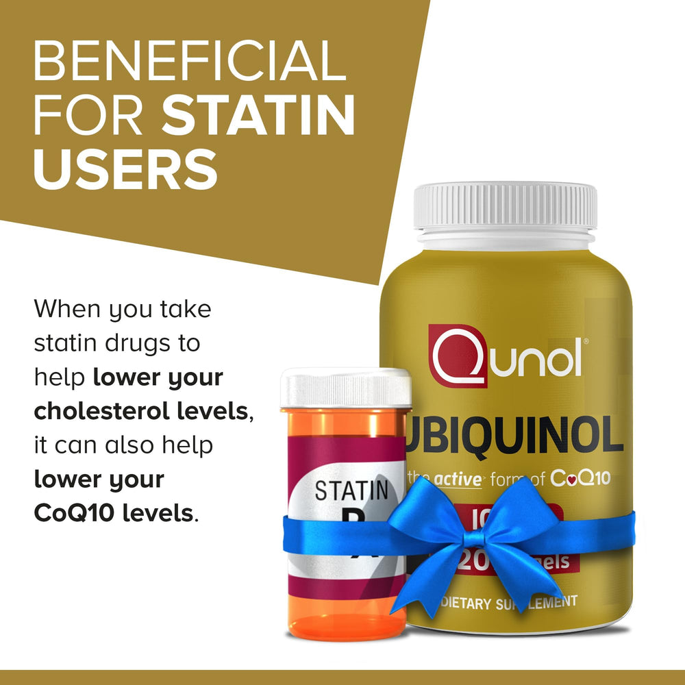 Qunol ubiquinol statin users benefit note highlighting coenzyme support.