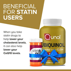 Qunol ubiquinol statin users benefit note highlighting coenzyme support.