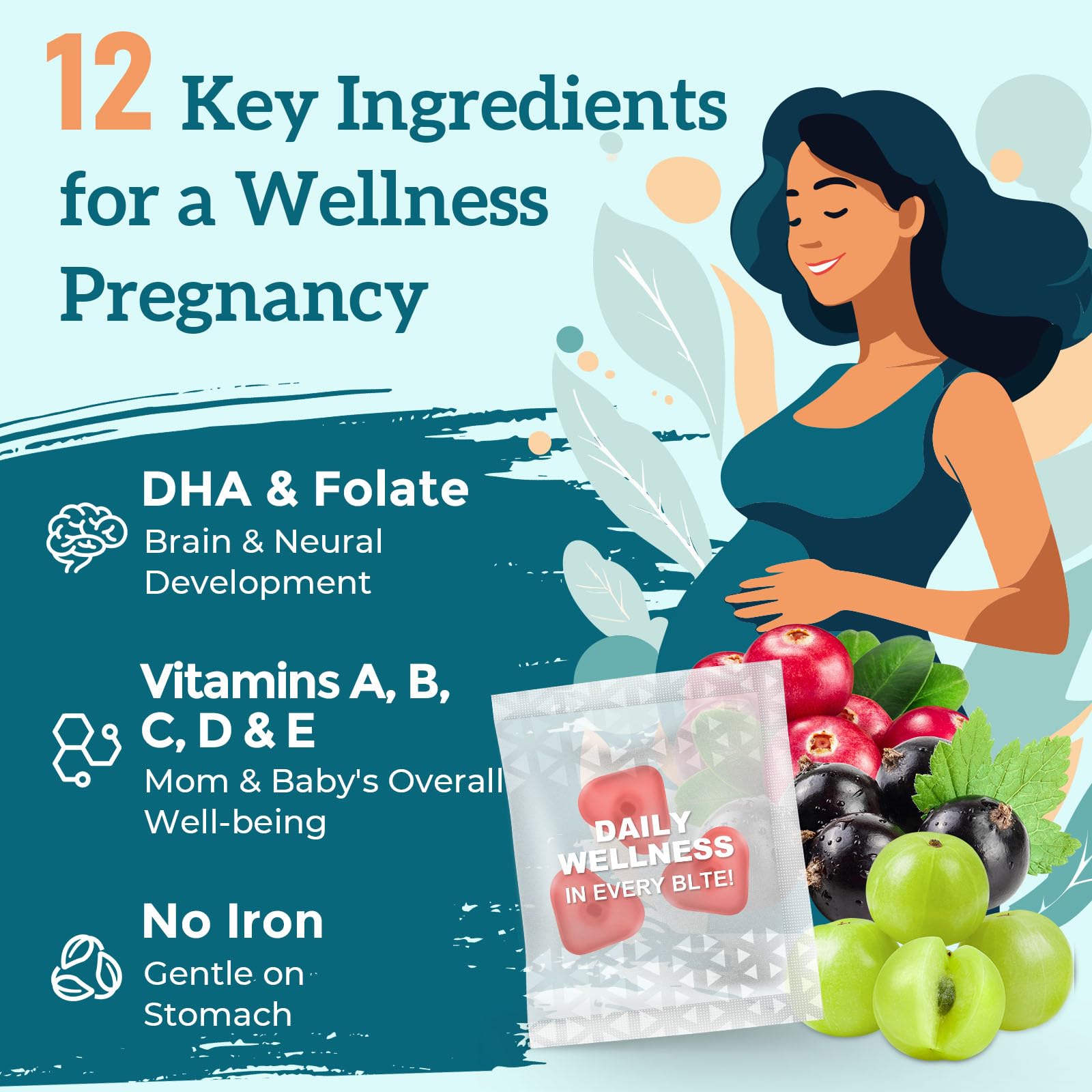 Quorinthiumax prenatal gummies with ginger suggest morning sickness and digestive comfort.