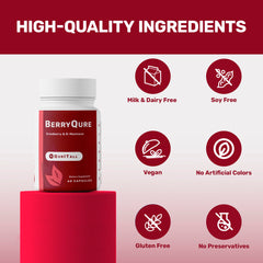 QurItAll BerryQure hibiscus extract on label emphasizes herbal blend.