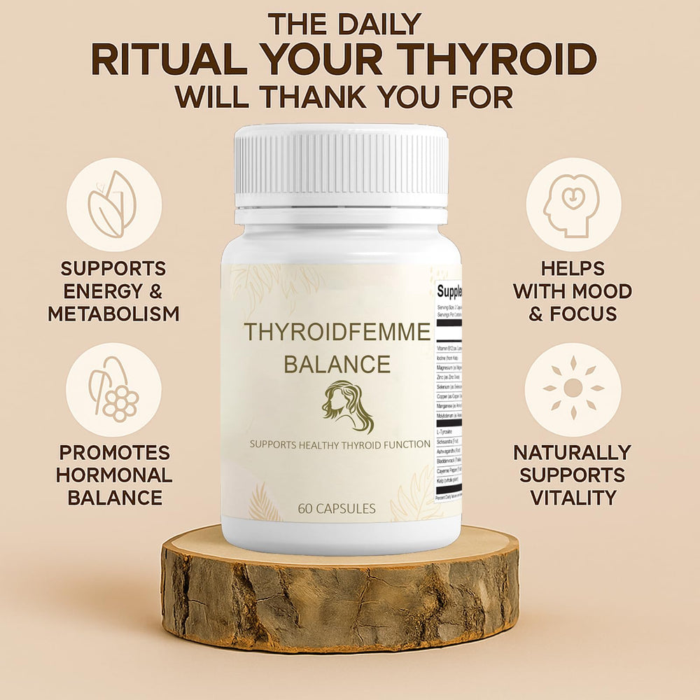 QUZOYU Thyroidfemme Balance capsules close-up for daily energy support