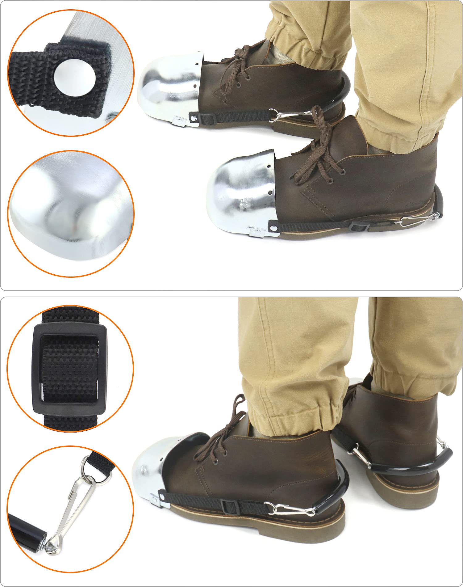 QWORK toe cap with arch coverage protects the front of the foot during activity.