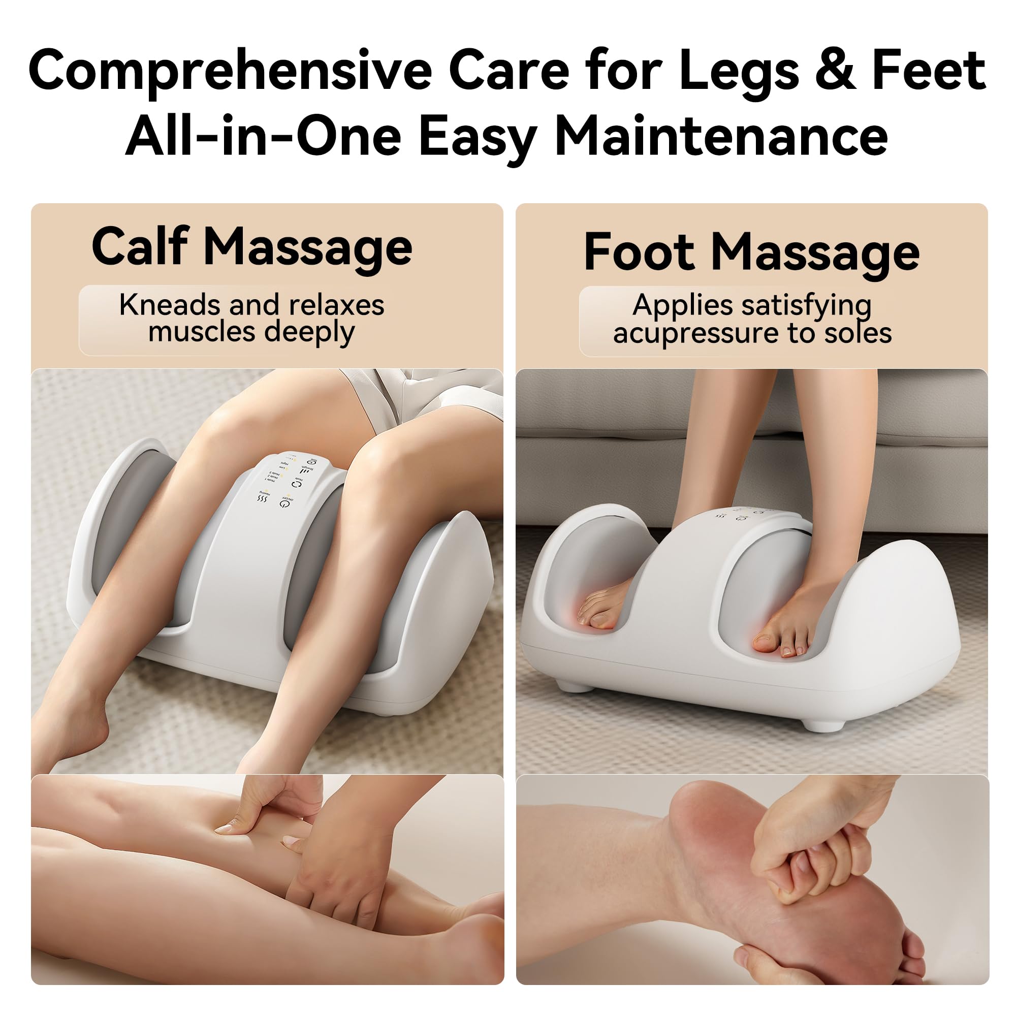 QXC massager with red light therapy aiding circulation and relaxation