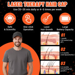 Qydenova red light cap side view demonstrates portable treatment for on-the-go hair care.