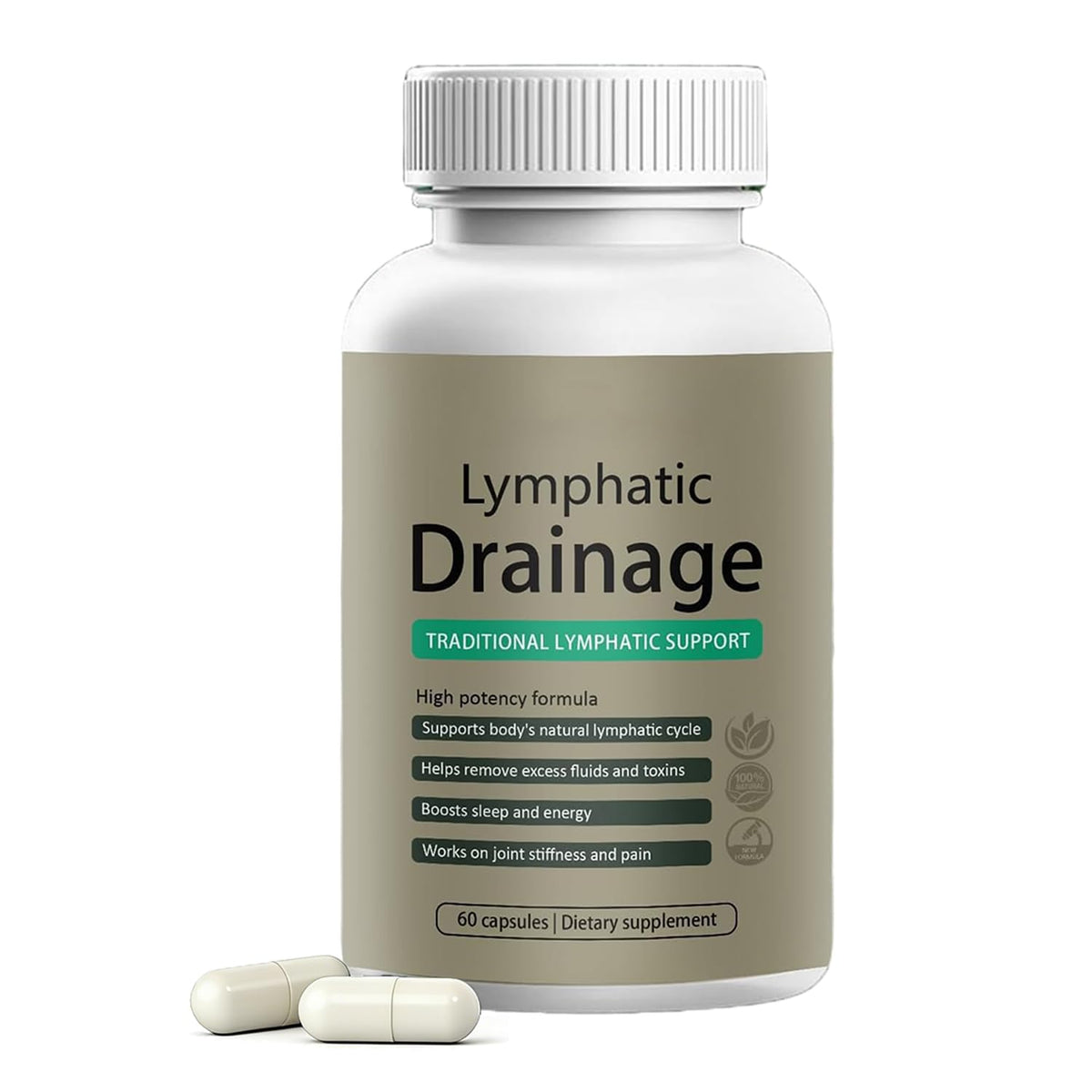 QYGCHUSIN Lymphatic Drainage Capsule bottle front shows herbal support for daily immune health