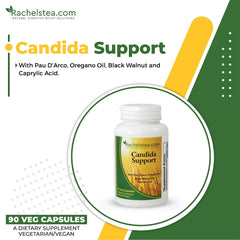 Rachelstea caprylic acid capsules featured as part of vegan formula