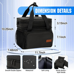 RackVibe CPAP Travel Bag front pocket with easy-access grip for small items during travel.