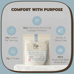 Rae Basics Mocha label close-up highlighting keto-friendly profile and clean ingredients