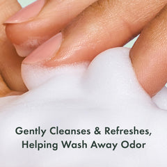Close-up Rael foam texture shows soft, comfortable cleansing.