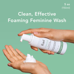 Rael foaming cleanser with pump delivers gentle lather for sensitive skin.