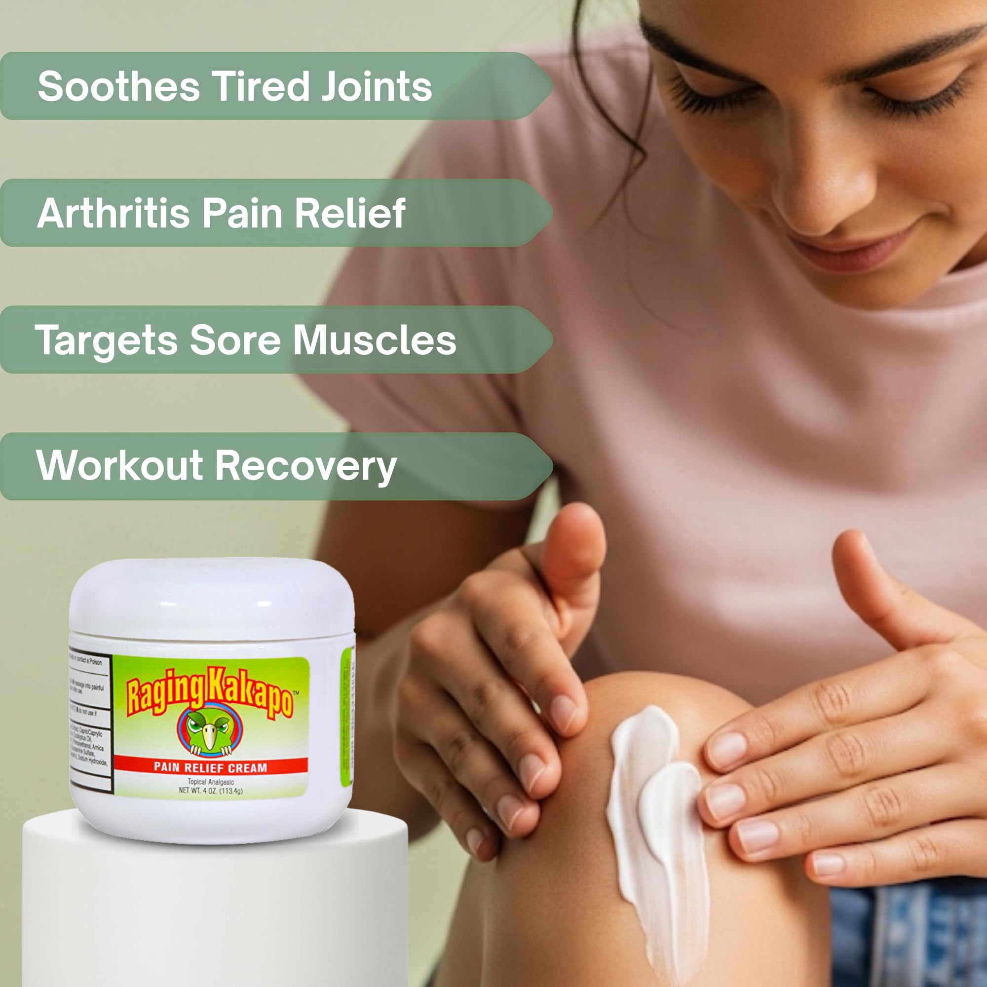 Raging Kakapo Pain Relief Cream 3-pack for multi-area relief.