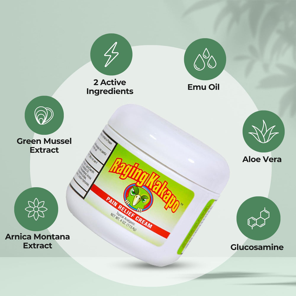 Raging Kakapo cream for joints and muscles during activity or recovery.