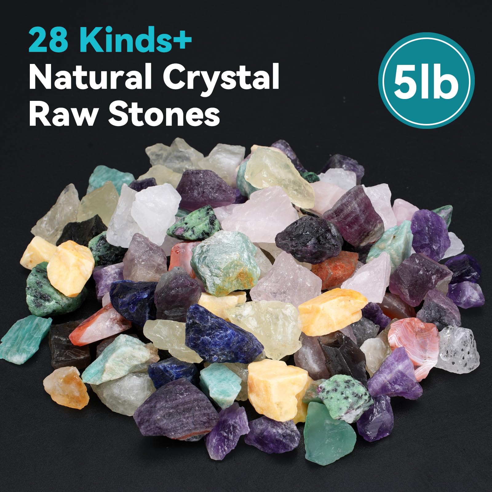 Rahato amethyst, lapis lazuli, and rose quartz stones for crafts and mindful sessions.