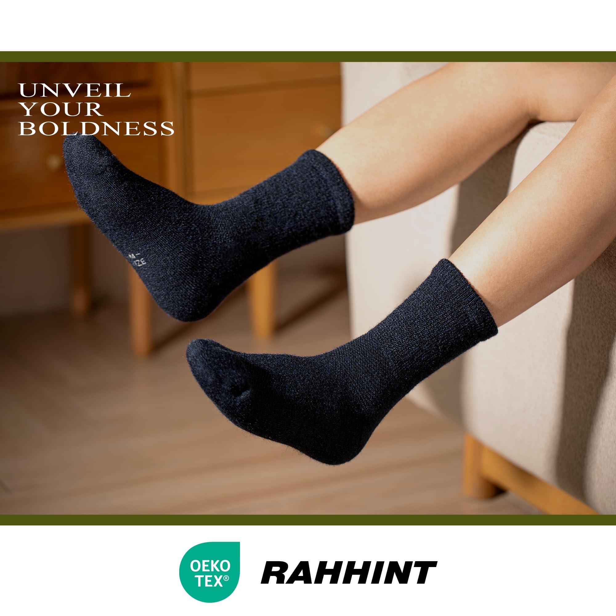 Rahhint Alpaca Wool Diabetic Socks seamless toe reduces irritation.