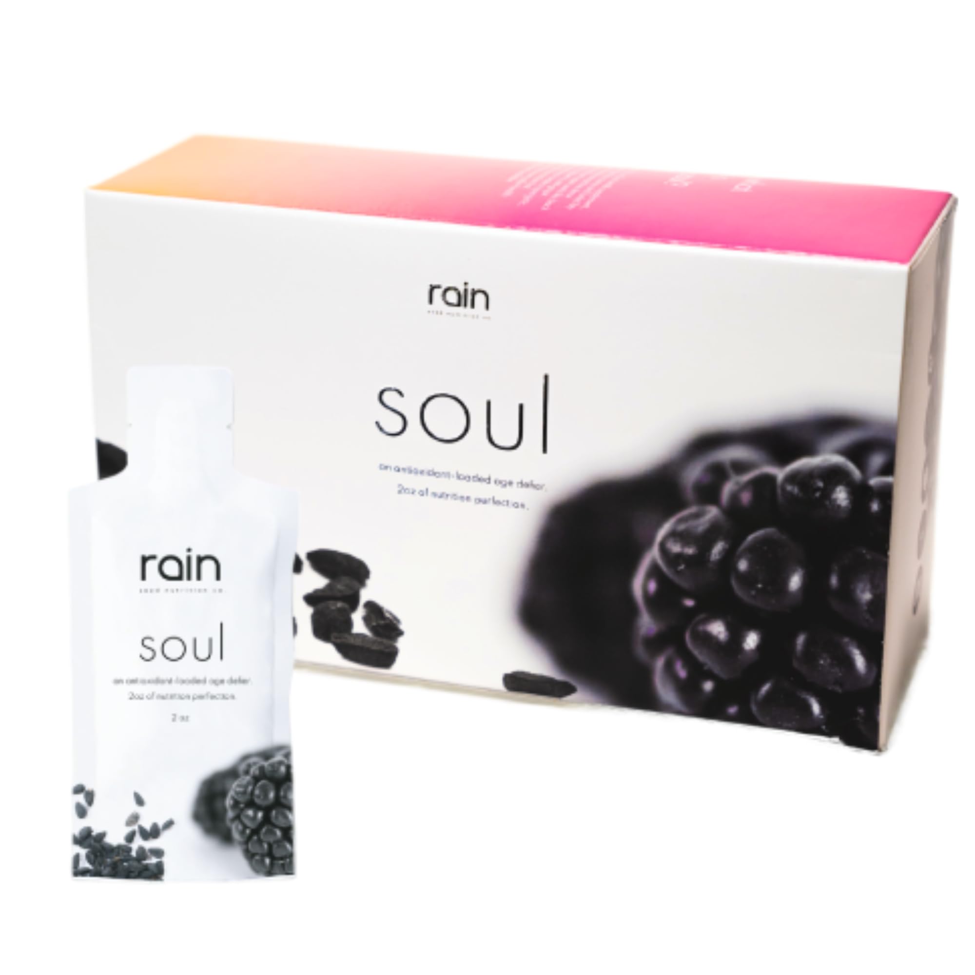 RAIN Soul bottle closeup highlights a premium daily ritual experience.