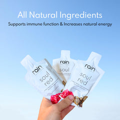 RAIN Soul Red packaging image showing compact, recyclable design for eco-conscious shoppers