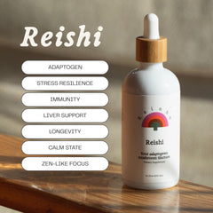 Close-up of Rainbo Reishi tincture dropper ready for quick absorption