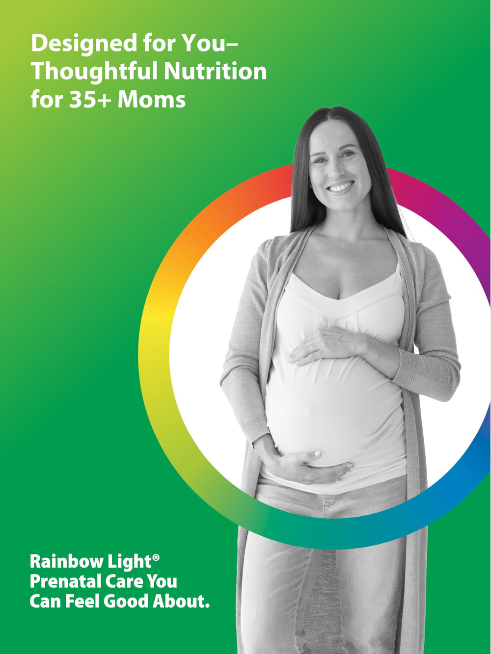 Front packaging of Rainbow Light 35+ Mom & Baby+ multivitamin