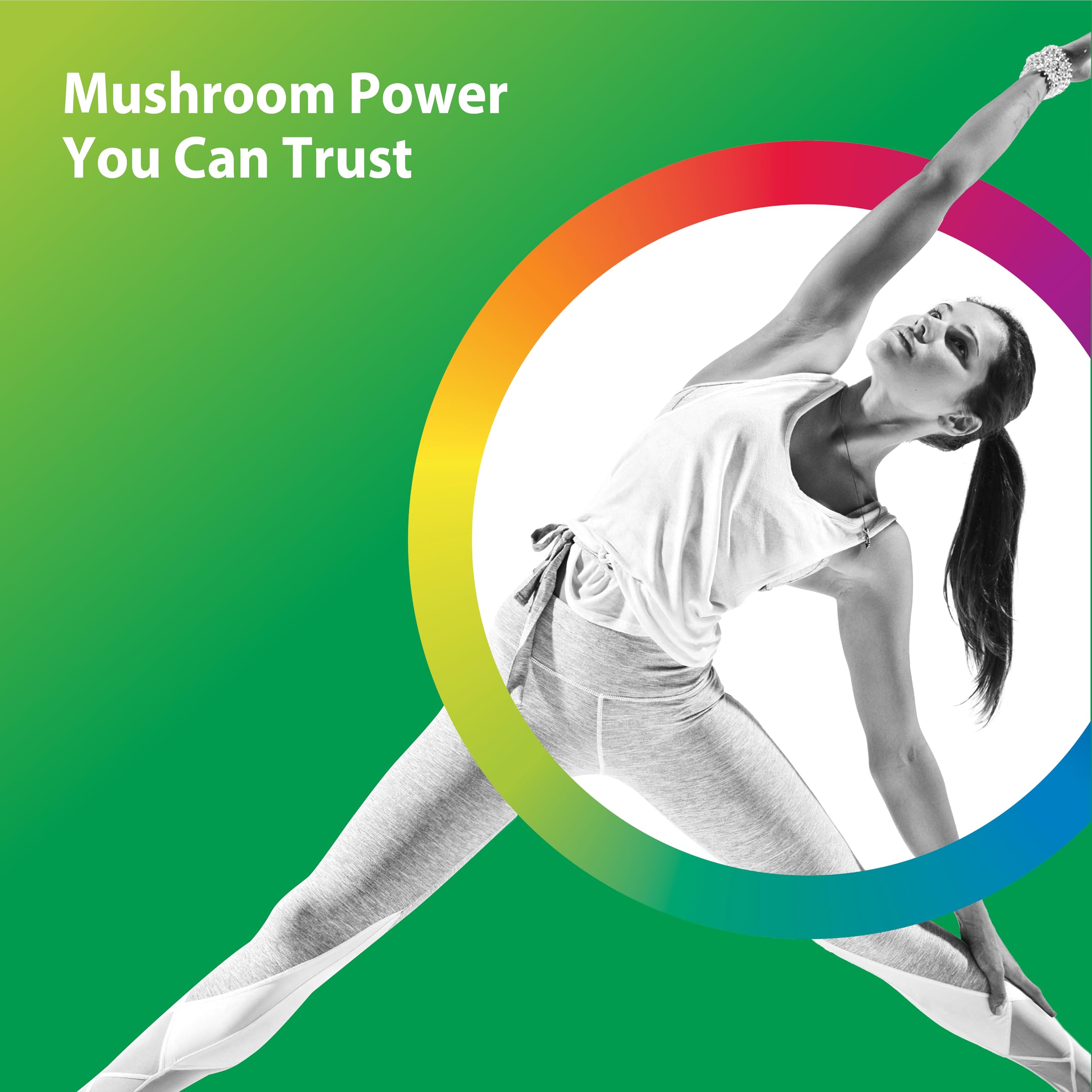 Assortment of organic mushroom varieties in Rainbow Light blend.