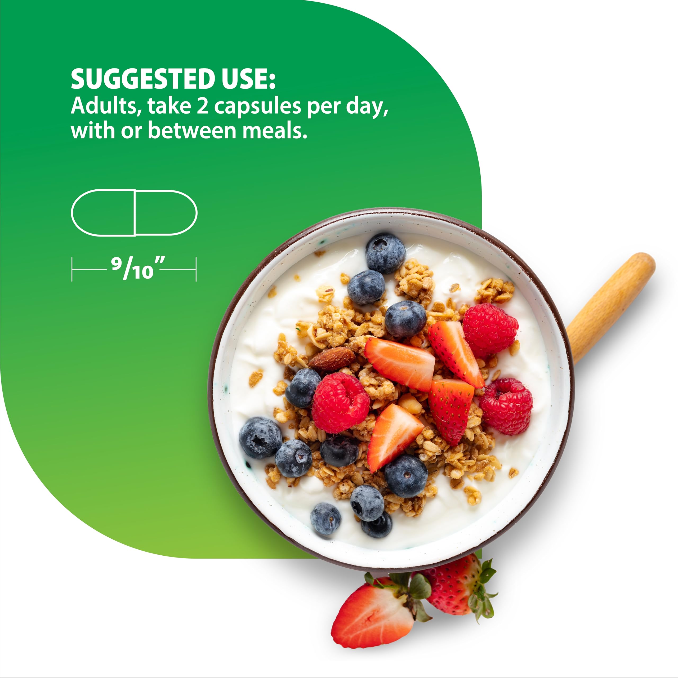 Rainbow Light Postnatal Multivitamin digestive blend graphic emphasizes gut-supporting enzymes.