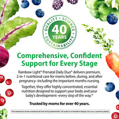 Rainbow Light Prenatal DHA packaging highlights one-tablet-a-day convenience