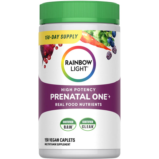 Rainbow Light Prenatal One bottle for daily prenatal support.