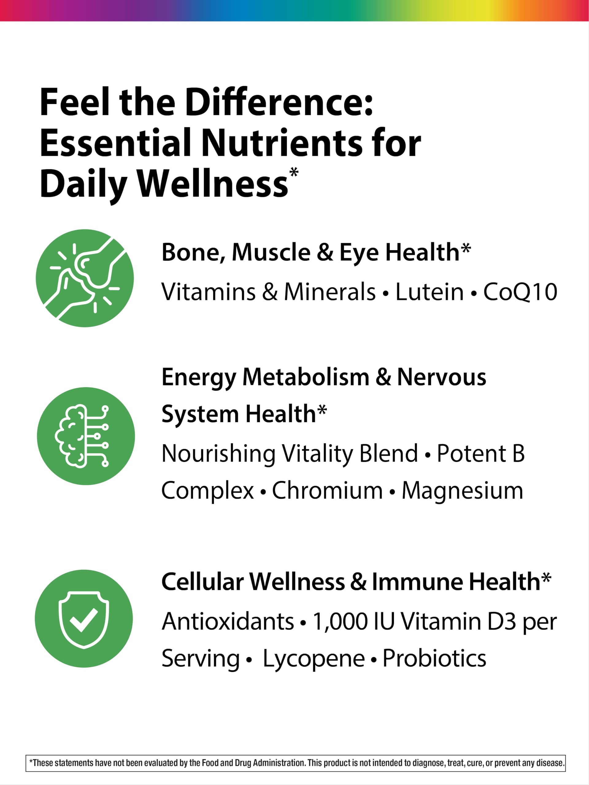 Rainbow Light probiotics digestive support label with 90 million CFU.