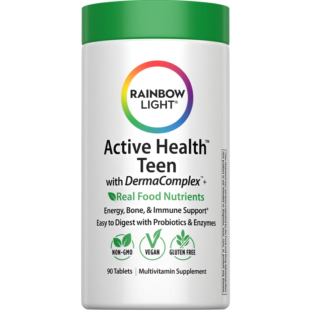 Rainbow Light Teen Multivitamin fruit punch bottle may support immune health