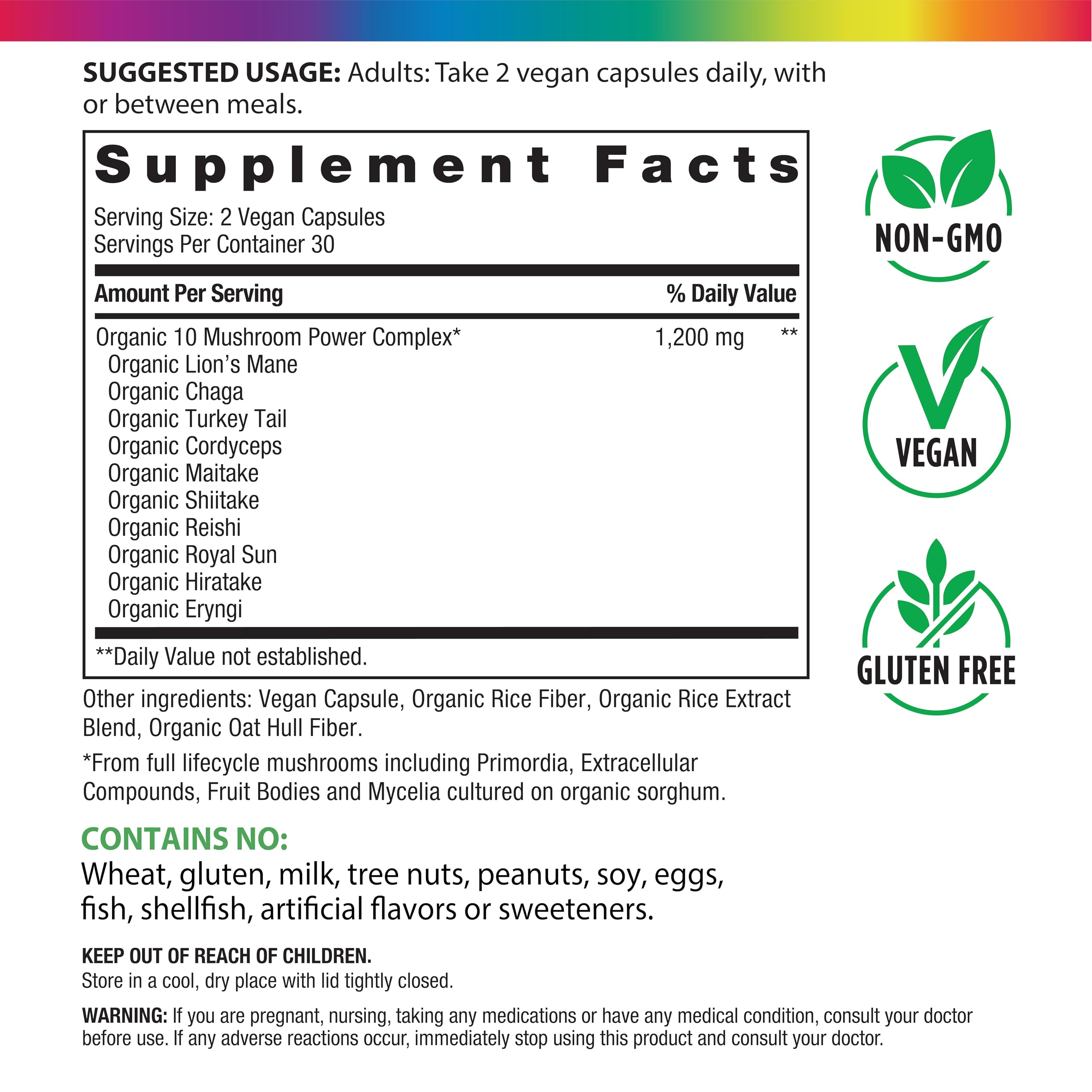Close-up of Rainbow Light vegan capsules for convenient daily use.