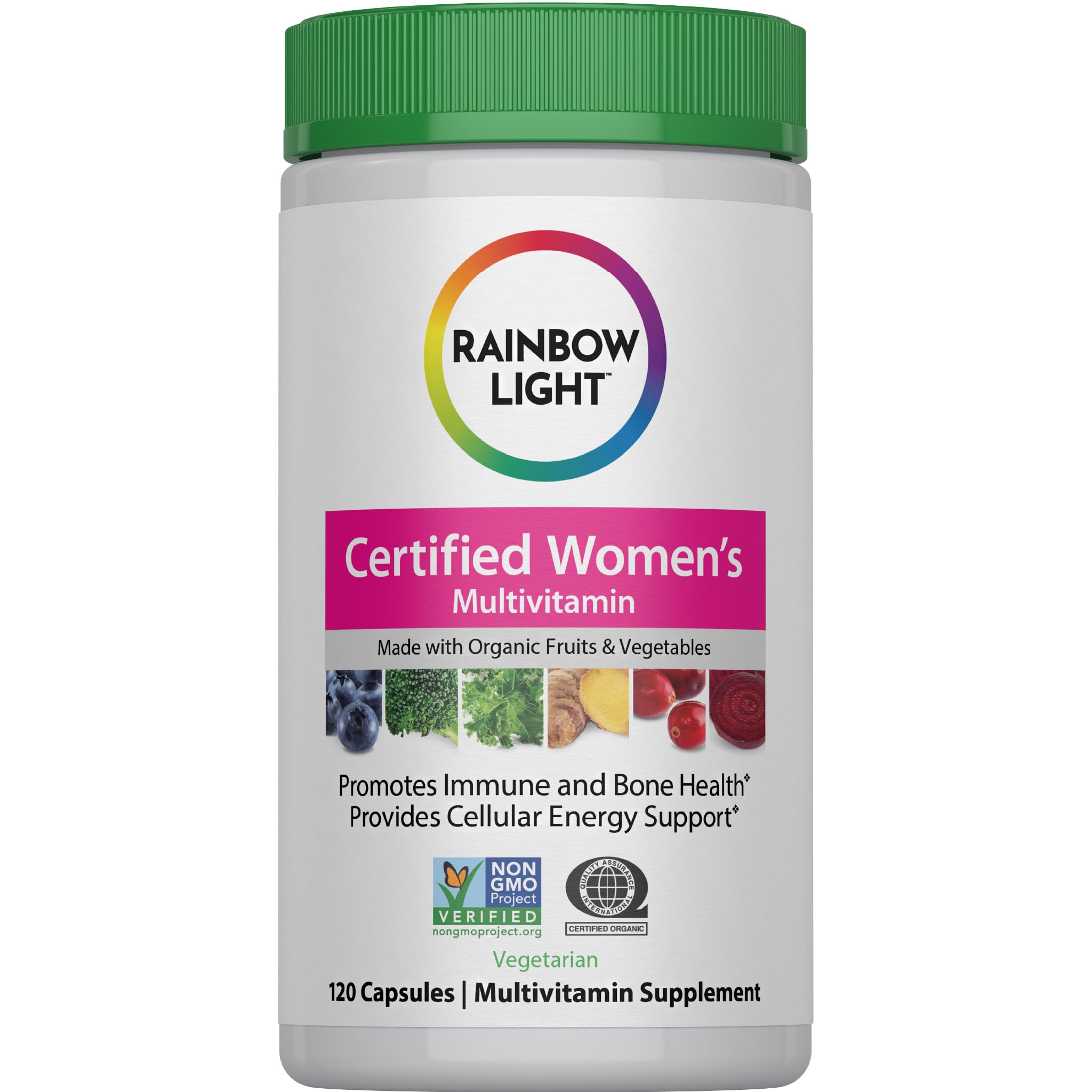 Rainbow Light Women's Multivitamin bottle front view for daily energy support