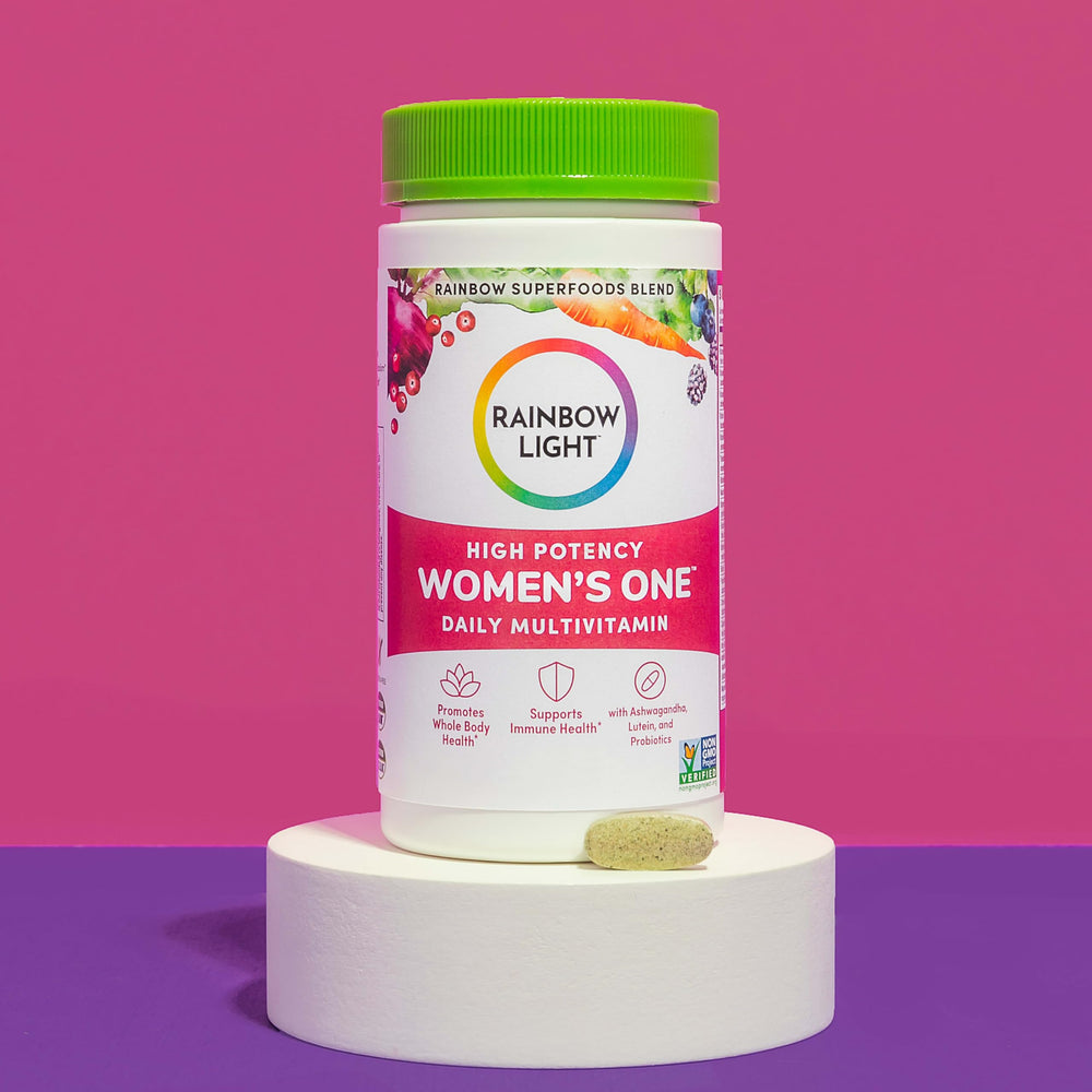 Rainbow Light Women's One ingredients panel highlight.