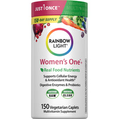 Rainbow Light Women's One multivitamin bottle front for daily wellness support.