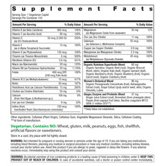 Rainbow Light Women's One multivitamin bottle label highlighting high-potency formula.