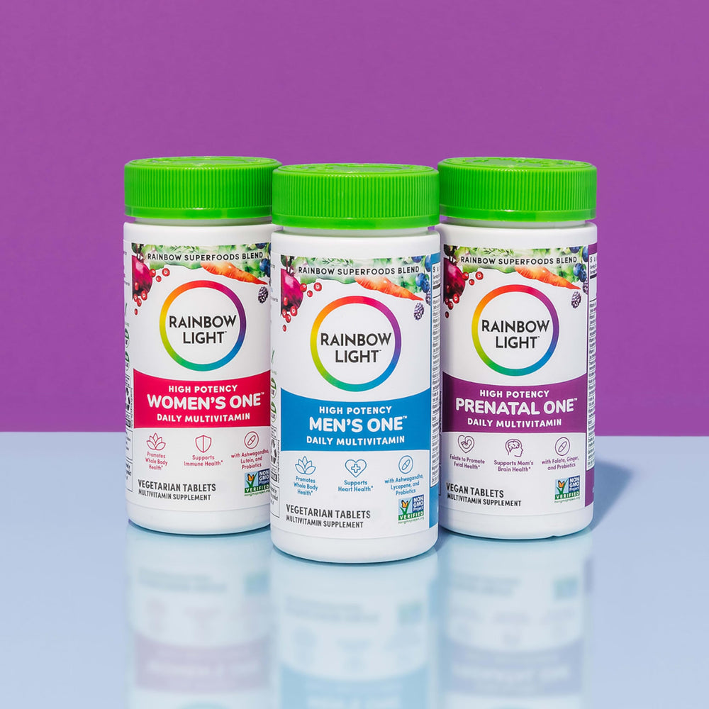Rainbow Light packaging emphasizing trusted wellness for women.