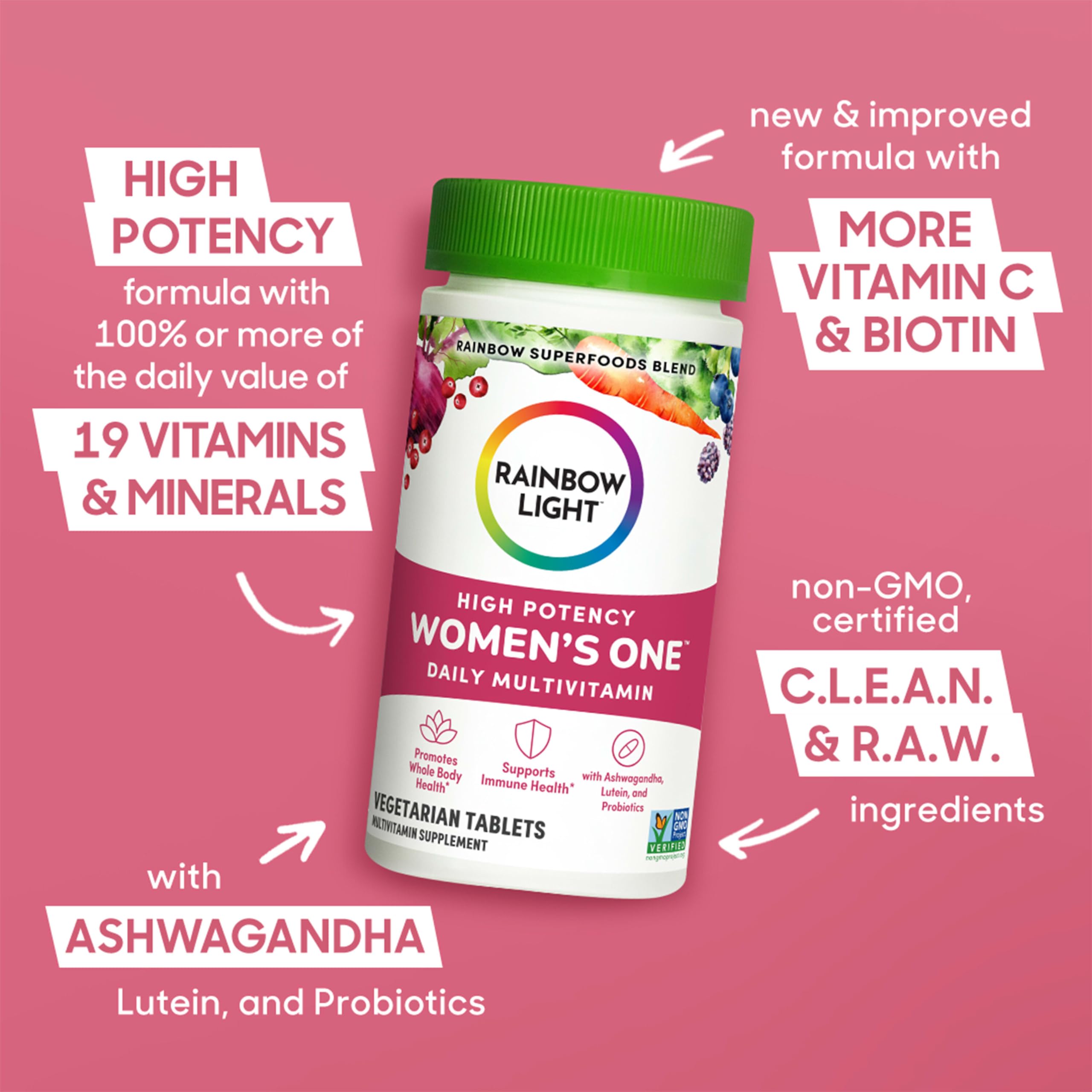 Rainbow Light Women's One scoop included for consistent daily intake.