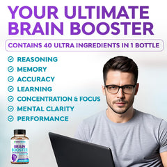 Rainbow Nutrients brain booster capsules close-up for daily memory support