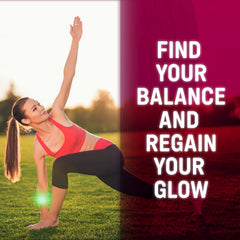 Bottle beside glass ready for daily use with Rainbow Nutrients Hormone Balance