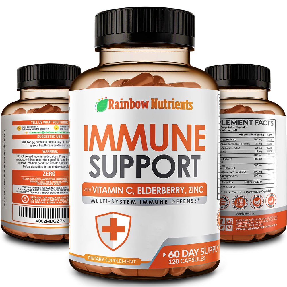 Rainbow Nutrients Immune Support bottle front for daily immune care