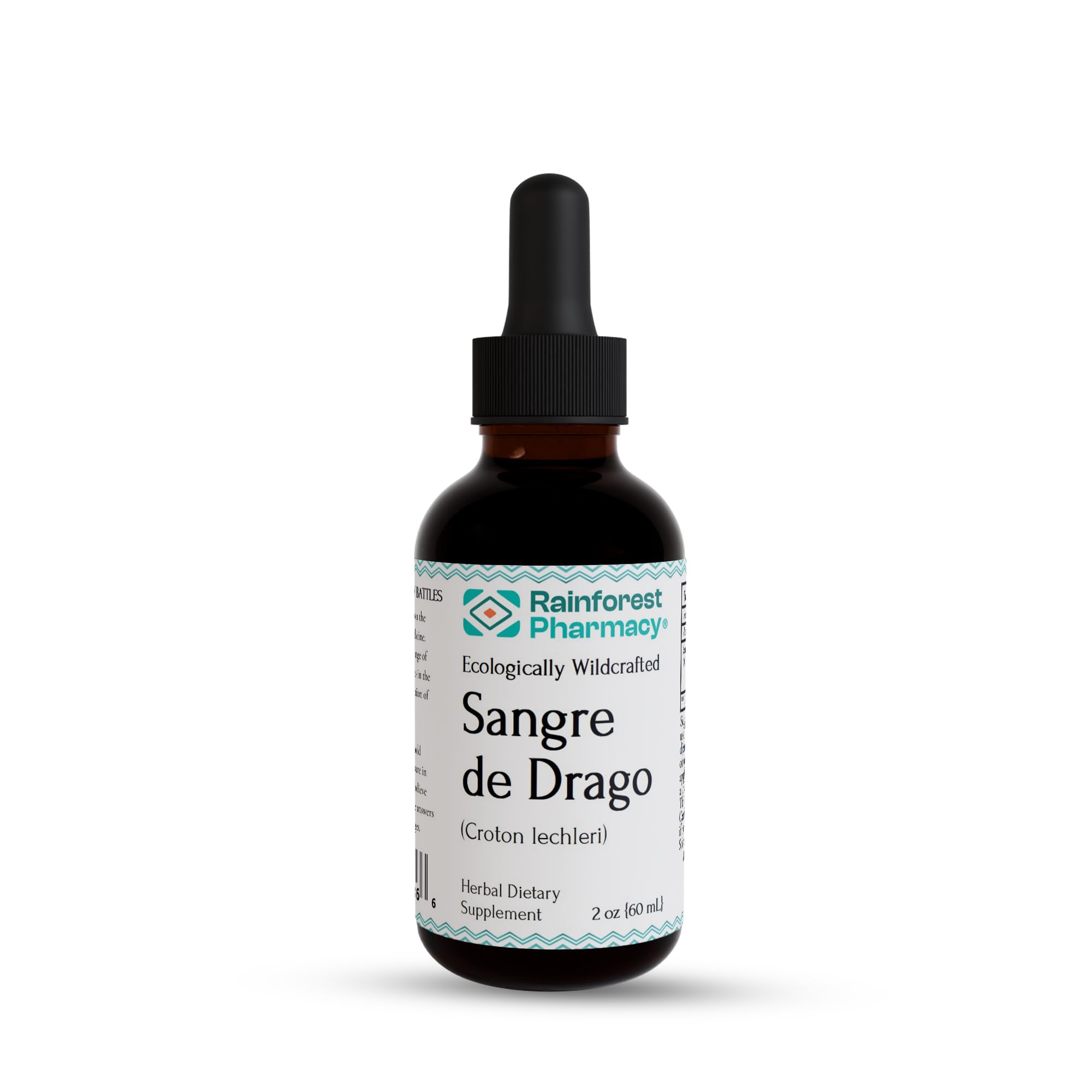Rainforest Pharmacy Sangre de Drago bottle showcases pure dragon's blood sap for daily skin and digestive support