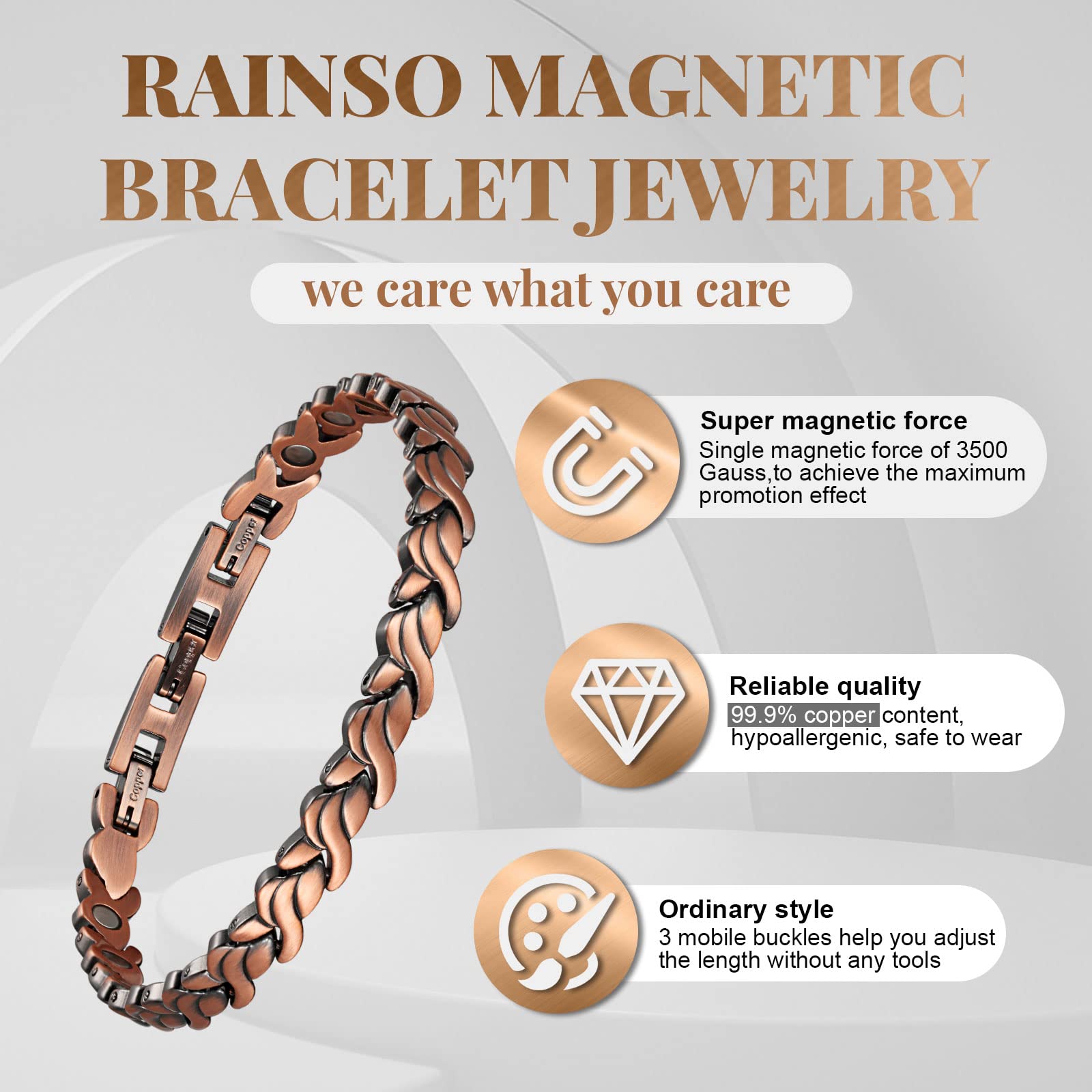 RainSo copper bracelet in gift box ready for gifting.