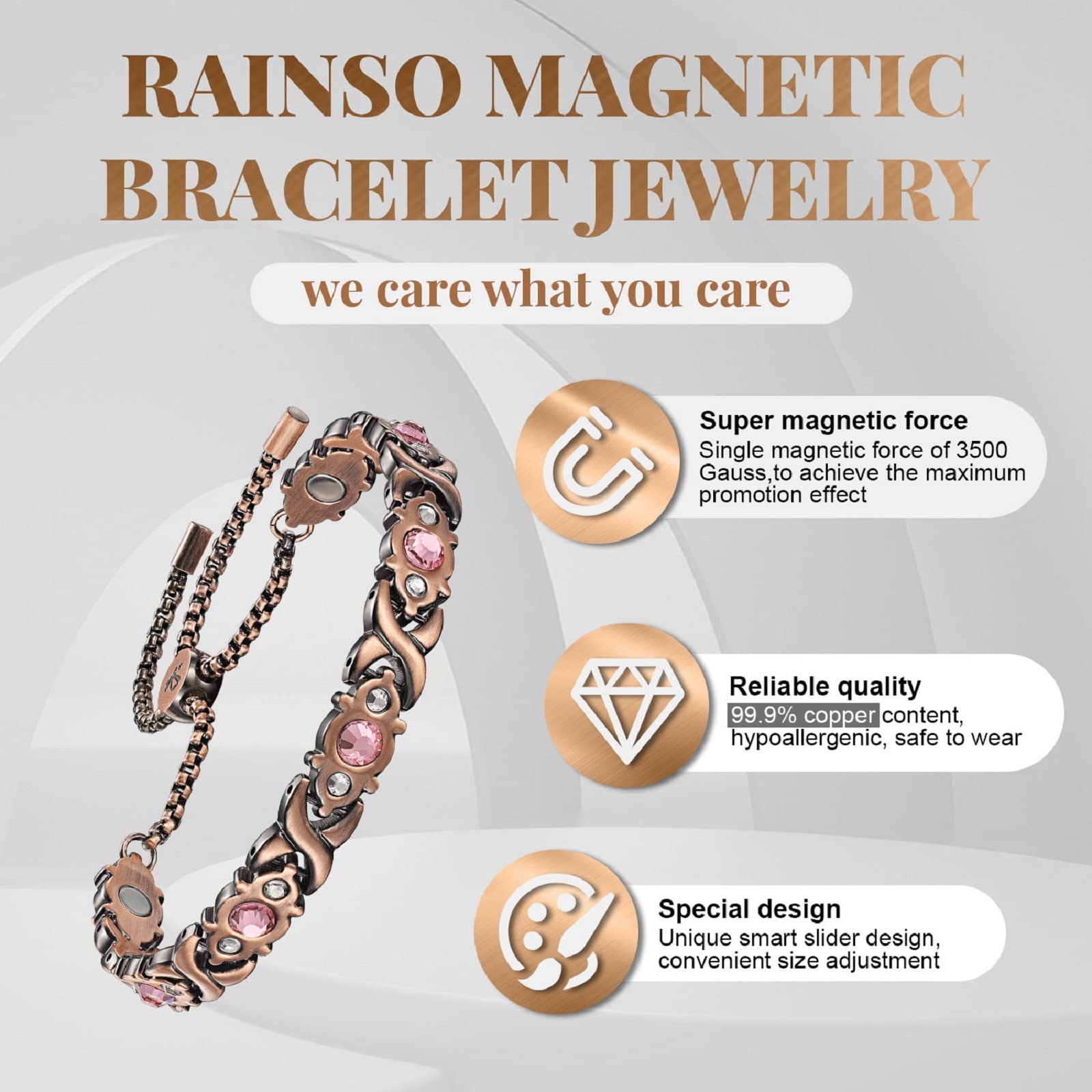 RainSo magnetic clasp closeup shows strong magnets and craftsmanship