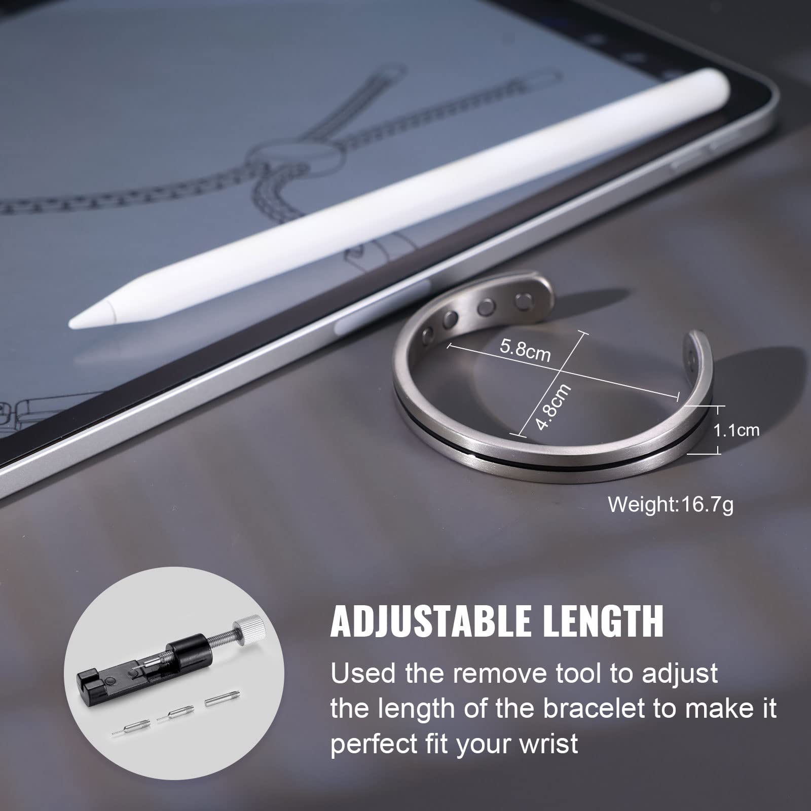 RainSo bracelet on the wrist shows a comfortable unisex design