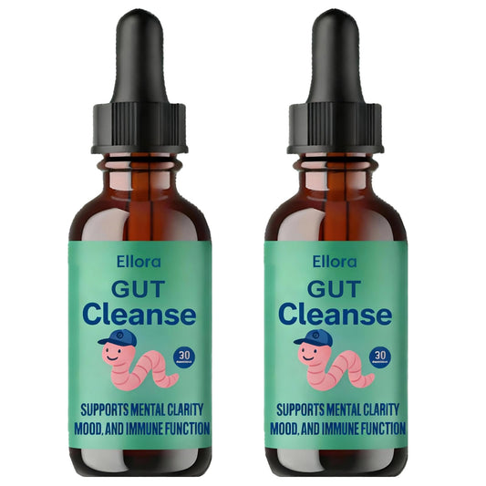 Raipult Ellora Gut Cleanse Drops bottle with raspberry flavor for gentle daily digestive support.