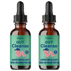 Raipult Ellora Gut Cleanse Drops bottle with raspberry flavor for gentle daily digestive support.
