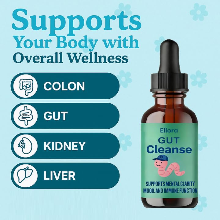 Raipult Ellora Gut Cleanse Drops served in glass for daily use.