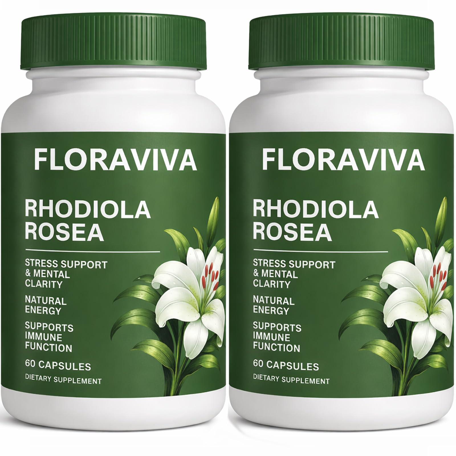 Raipult Floraviva Rhodiola capsules bottle front for daily energy support