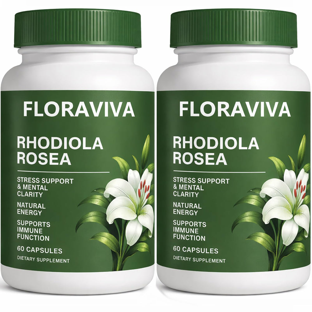 Raipult Floraviva Rhodiola capsules bottle front for daily energy support