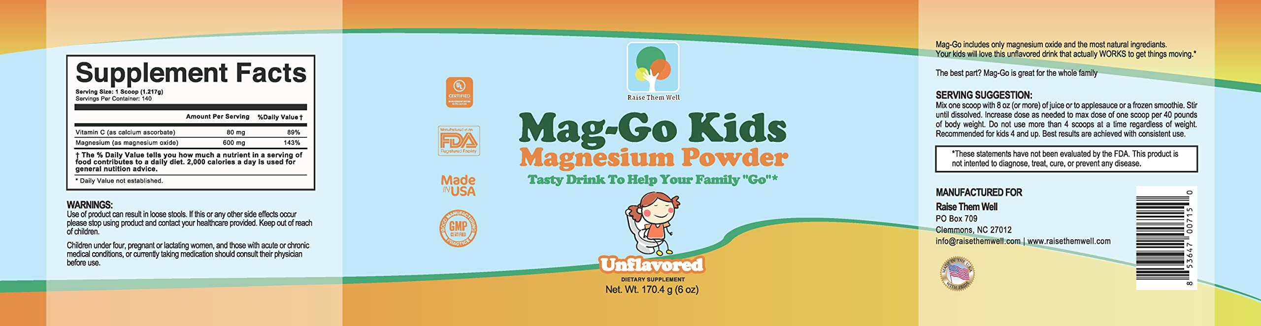Raise Them Well Mag-Go Kids measuring scoop shown for precise dosing
